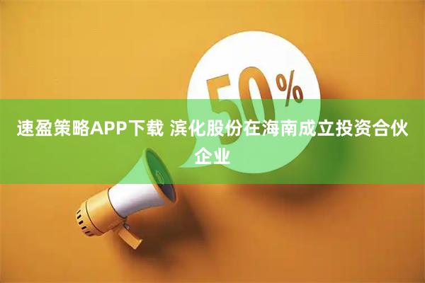 速盈策略APP下载 滨化股份在海南成立投资合伙企业