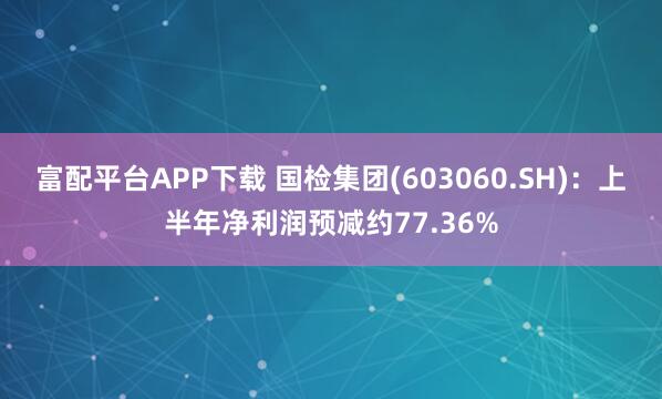 富配平台APP下载 国检集团(603060.SH)：上半年净利润预减约77.36%